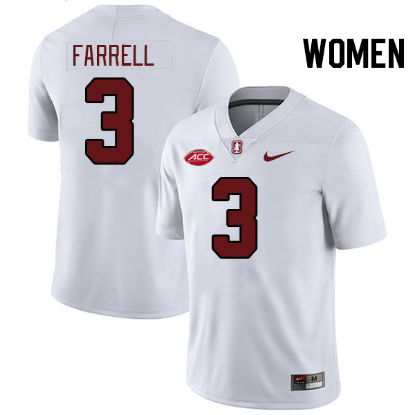 Women #3 Bryce Farrell Stanford Cardinal 2024 ACC Conference College Football Jerseys Stitched-White